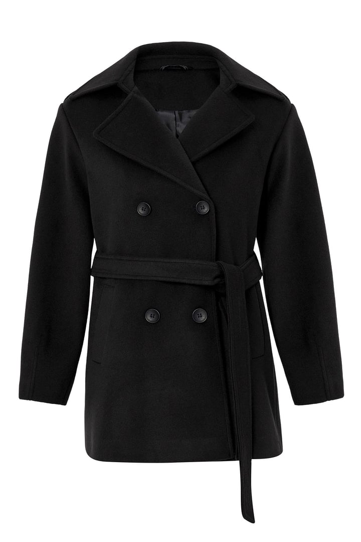 Apolet Detaylı Oversize Kısa Kaban SİYAH 3149