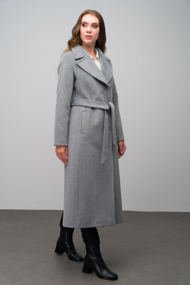 Çıt Çıt Kapamalı Belden Bağlamalı Exclusive Kaban A.GRİ 3057
