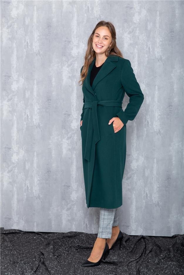 Çıtçıtlı Belden Kuşaklı Ara Boy Kaban K. YEŞİL 3633