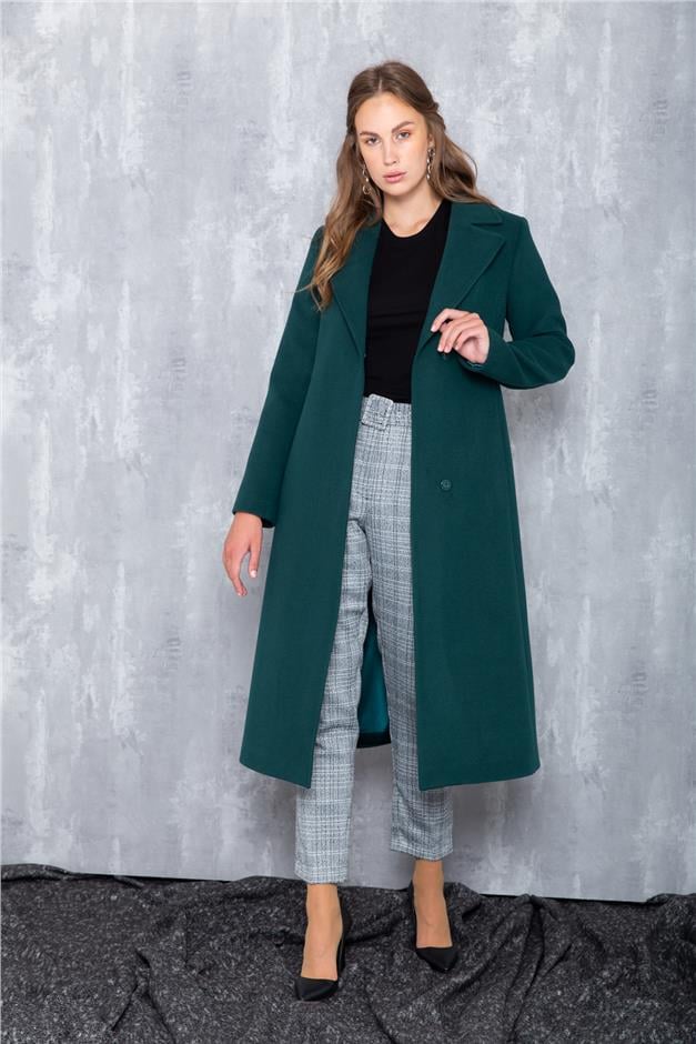 Çıtçıtlı Belden Kuşaklı Ara Boy Kaban K. YEŞİL 3633