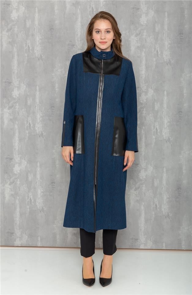 Deri Garnili Örme Kap İNDİGO 6108