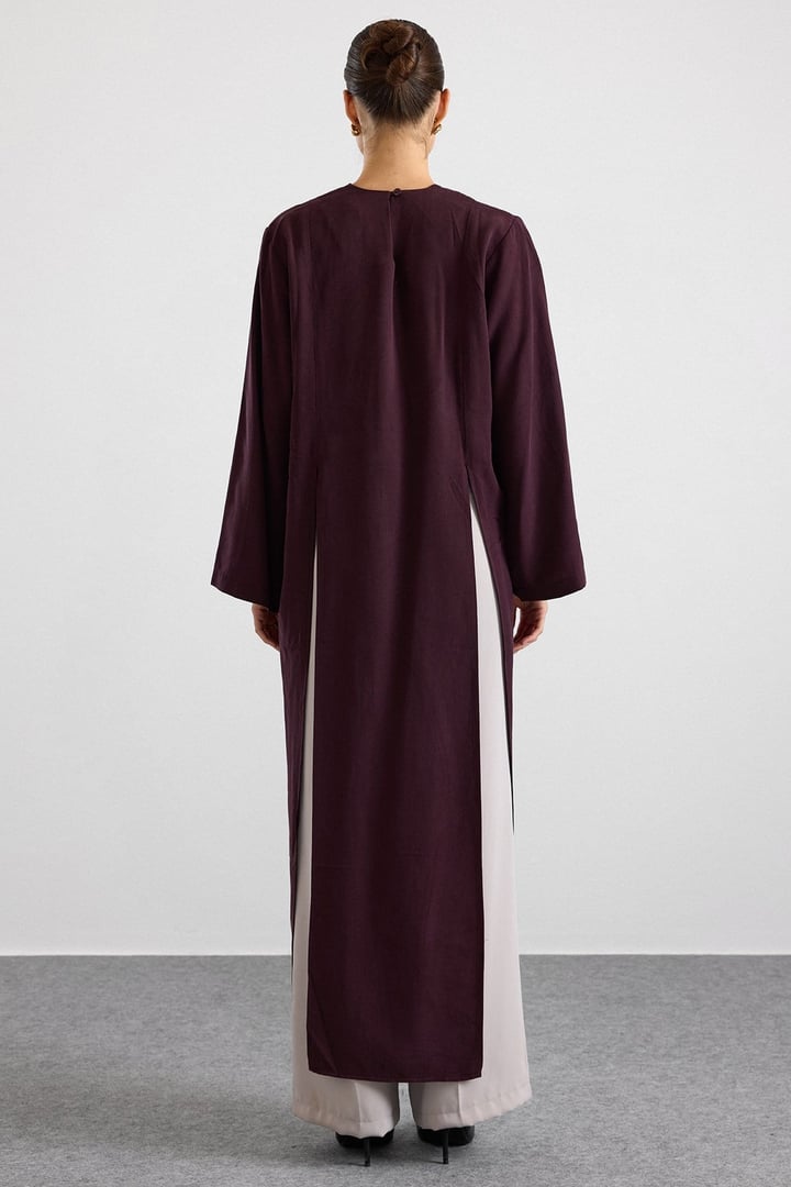 Derin Yırtmaçlı Oversize Uzun Tunik MÜRDÜM 9838