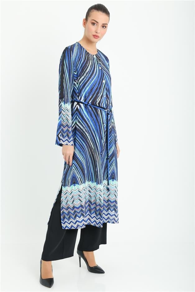 Desenli Uzun Tunik SAKS 9806
