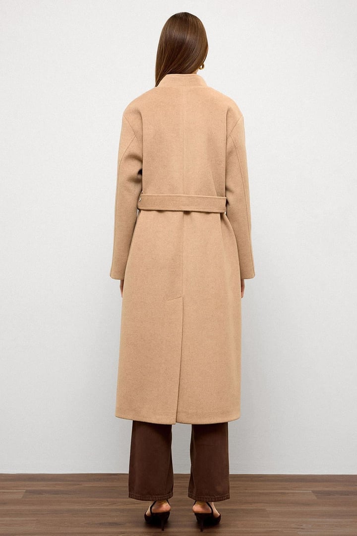 Stand Collar Oversize Long Coat BEIGE 3124