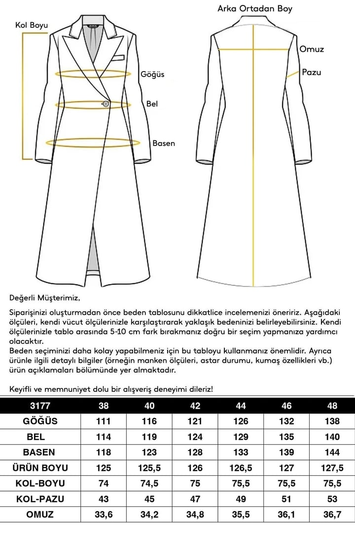 Dik Yaka Pat Detaylı Oversize Kaban SİYAH 3177