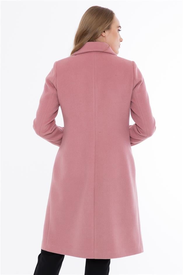 DÜĞMELİ MENDİL YAKA KABAN PEMBE 3585-Y