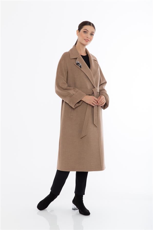 Erkek Yaka Oversıze Kaşmir Kaban KAMEL 3539-K