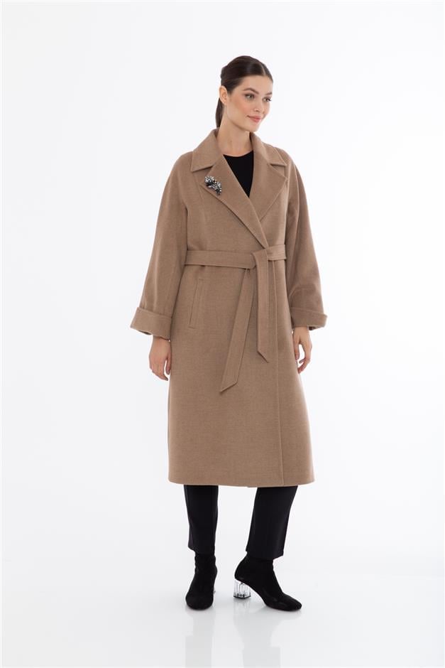 Erkek Yaka Oversıze Kaşmir Kaban KAMEL 3539-K