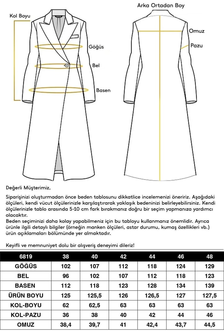 Gömlek Yaka Kruvaze Su İtici Özellikli Trençkot TAŞ 6819