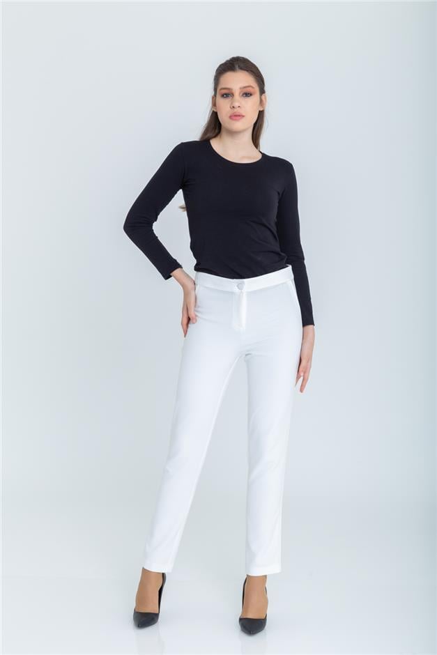 Grogren Detaylı Pantolon EKRU 7539