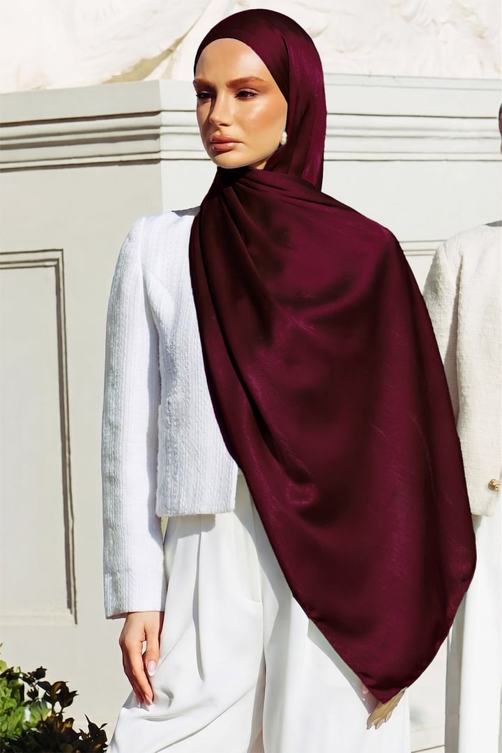 İpek Organze Abiye Şal BORDO 105