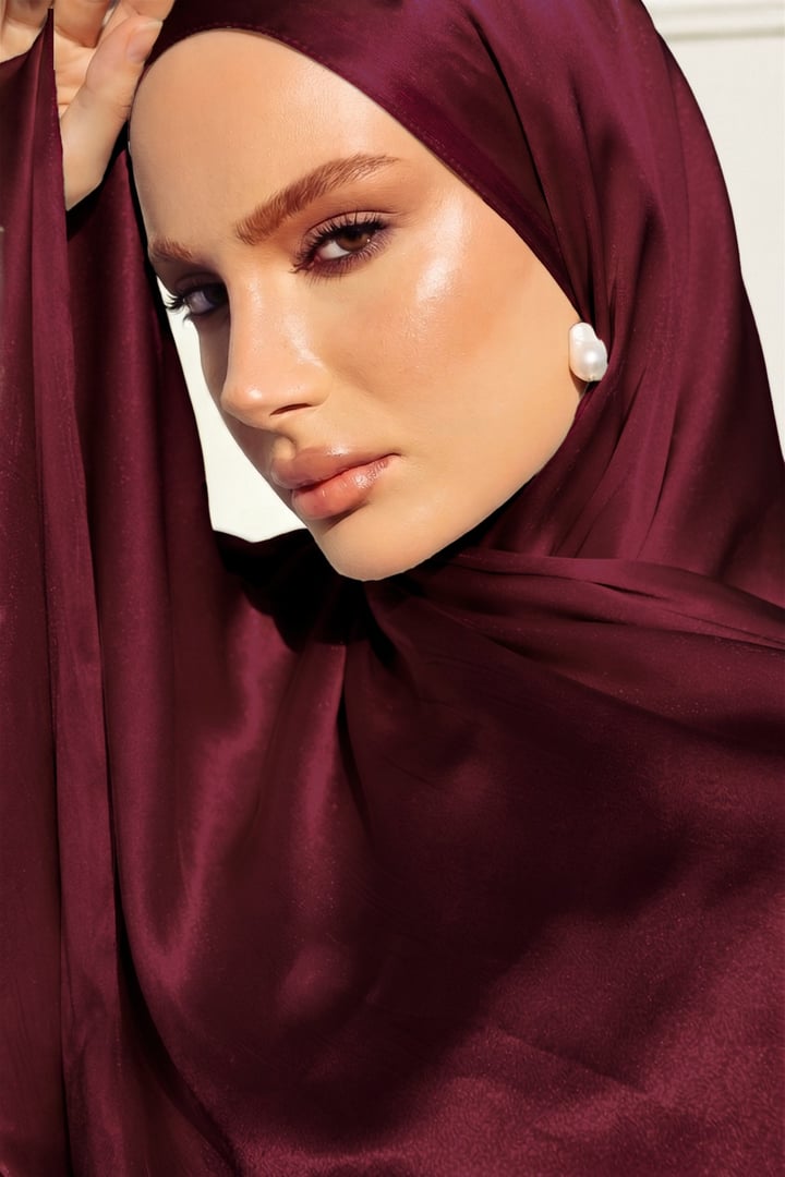 İpek Organze Abiye Şal BORDO 105
