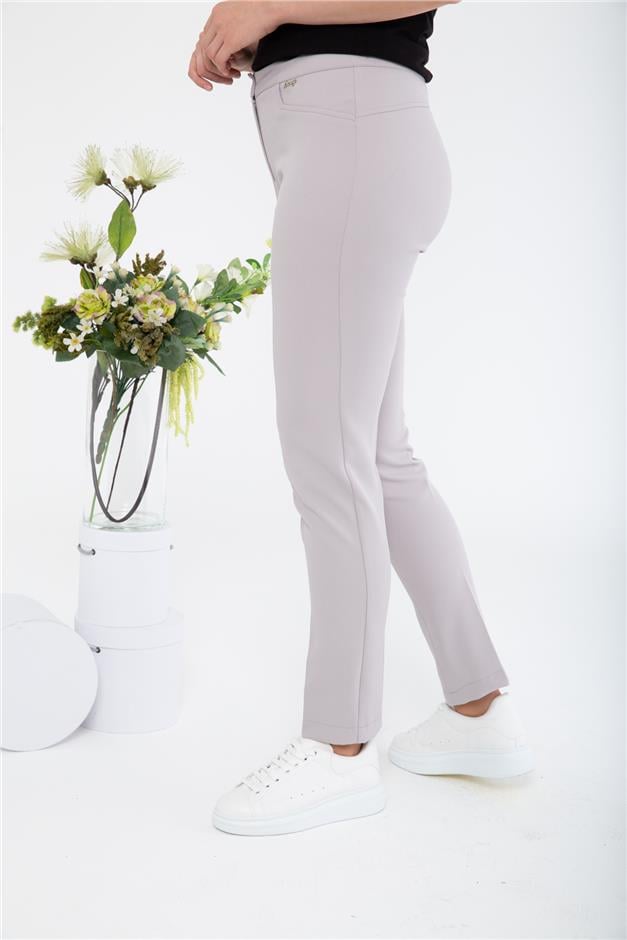 Logolu Basic Pantolon GRİ 7546-Y