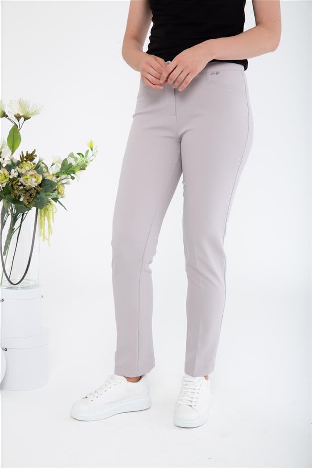 Logolu Basic Pantolon GRİ 7546-Y