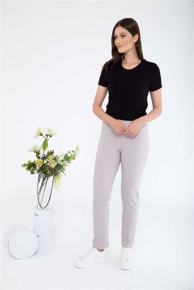 Logolu Basic Pantolon GRİ 7546-Y