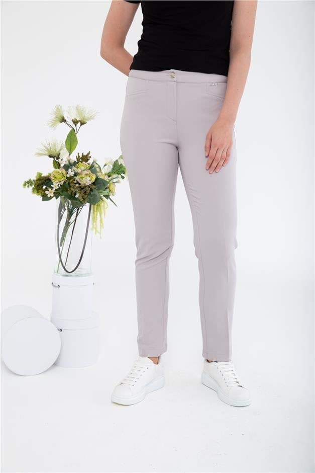 Logolu Basic Pantolon GRİ 7546-Y