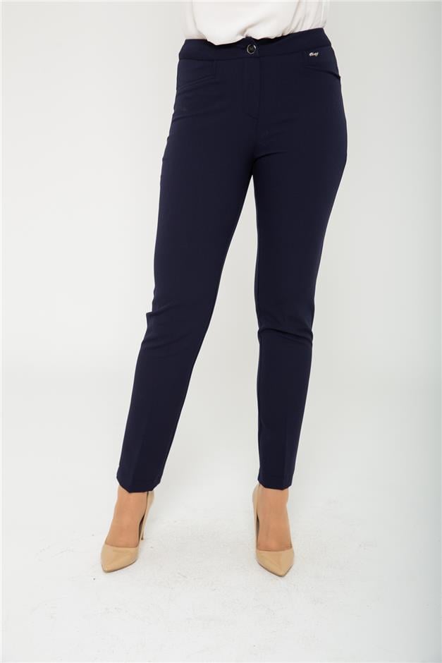 Logolu Basic Pantolon LACİVERT 7546-Y