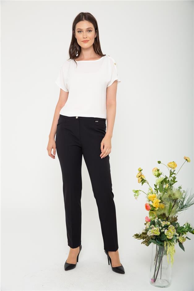Logolu Basic Pantolon SİYAH 7546-Y