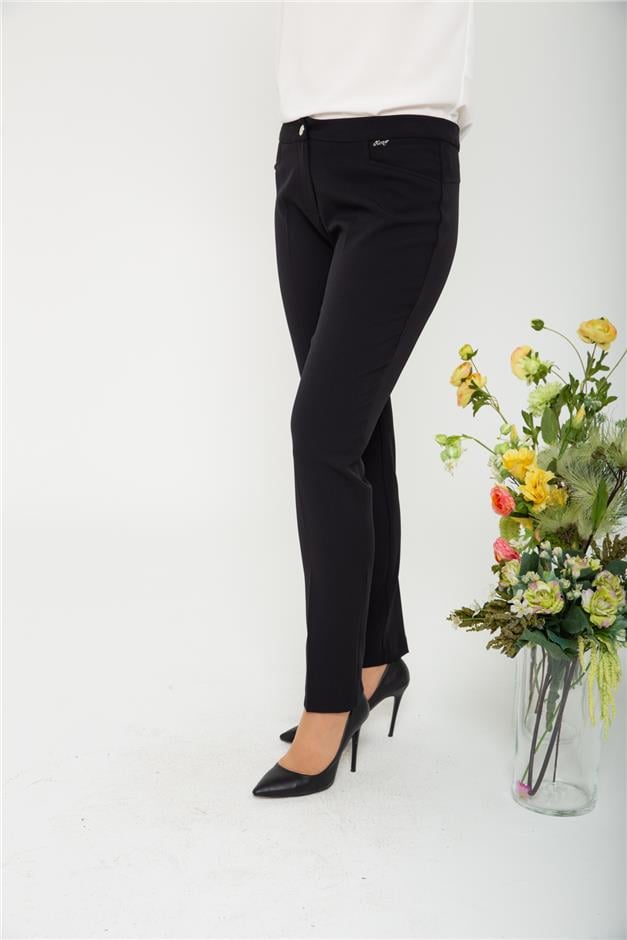 Logolu Basic Pantolon SİYAH 7546-Y