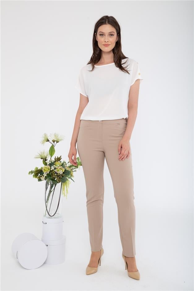 Logolu Basic Pantolon VİZON 7546-Y