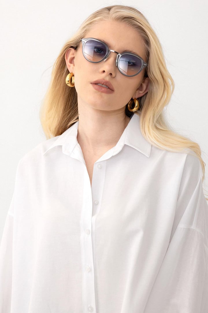 Oversize Basic Gömlek BEYAZ 9281