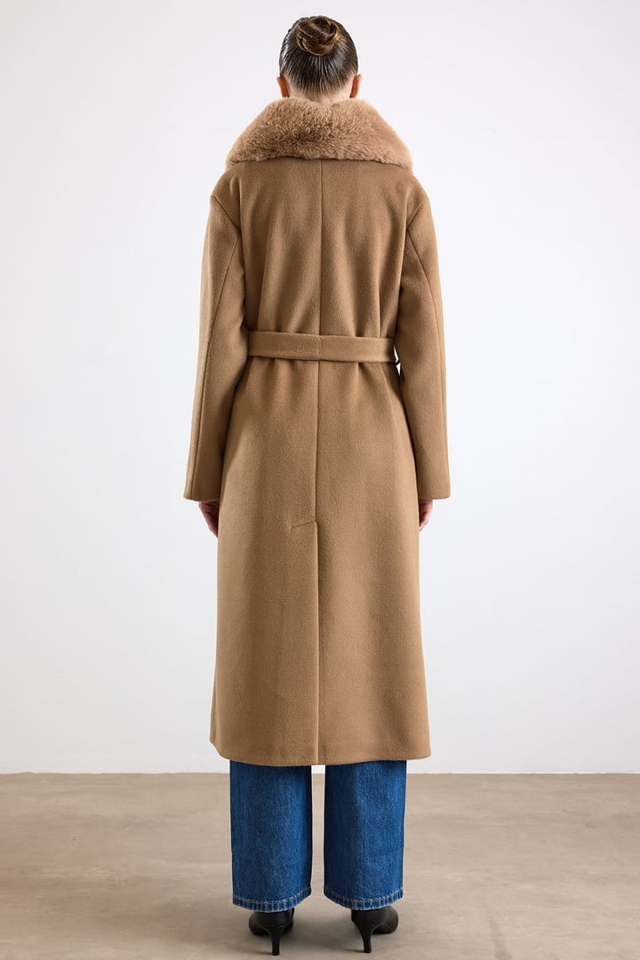 Oversize Çıkabilen Kürklü Düşük Kol  Kaban K. KAMEL 3178