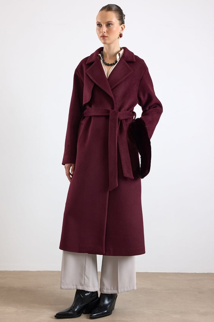 Oversize Çıkabilen Kürklü Düşük Kol  Kaban MÜRDÜM 3178