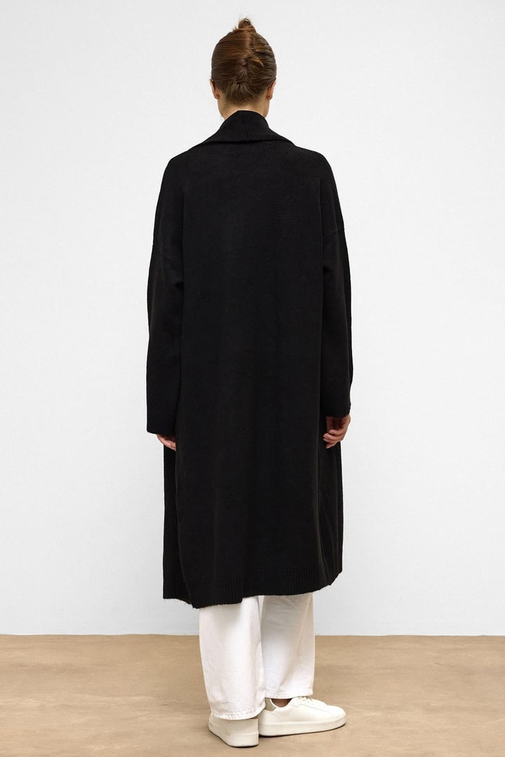 Oversize Long Knit Cardigan BLACK 8271