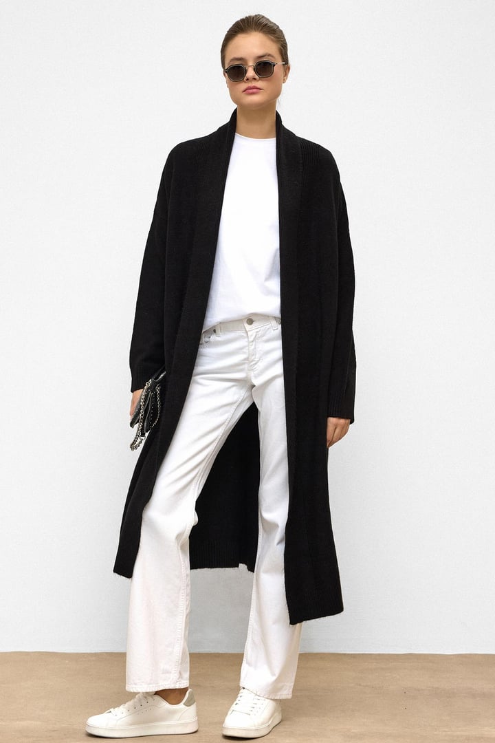 Oversize Long Knit Cardigan BLACK 8271