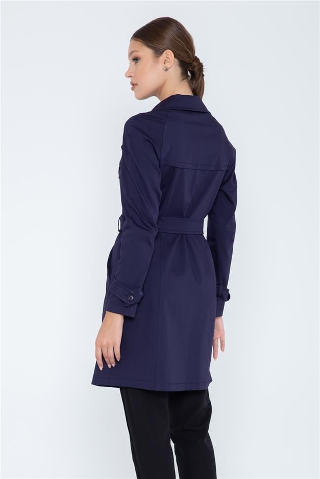 REGLAN KOL ASTARSIZ PAMUK TRENÇKOT LACİVERT 5941
