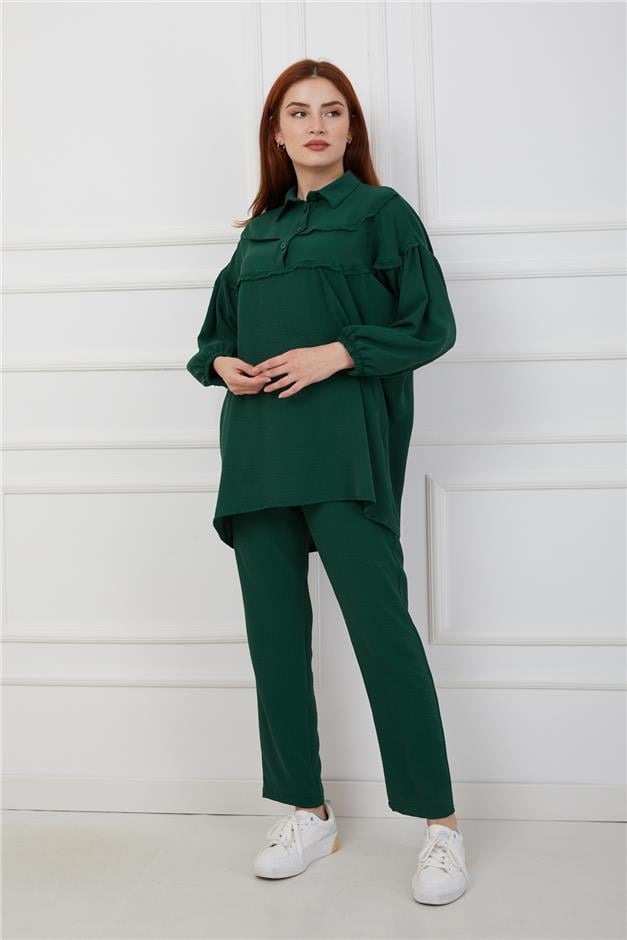 Robası Dantel Detaylı Pantolon Tunik Takım K. YEŞİL 9171-Y