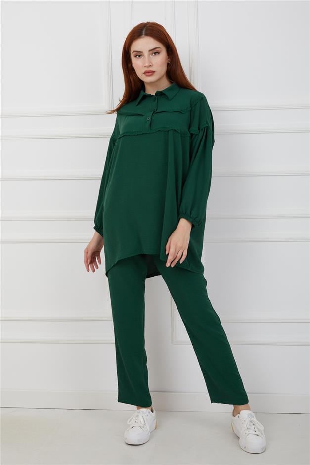 Robası Dantel Detaylı Pantolon Tunik Takım K. YEŞİL 9171-Y