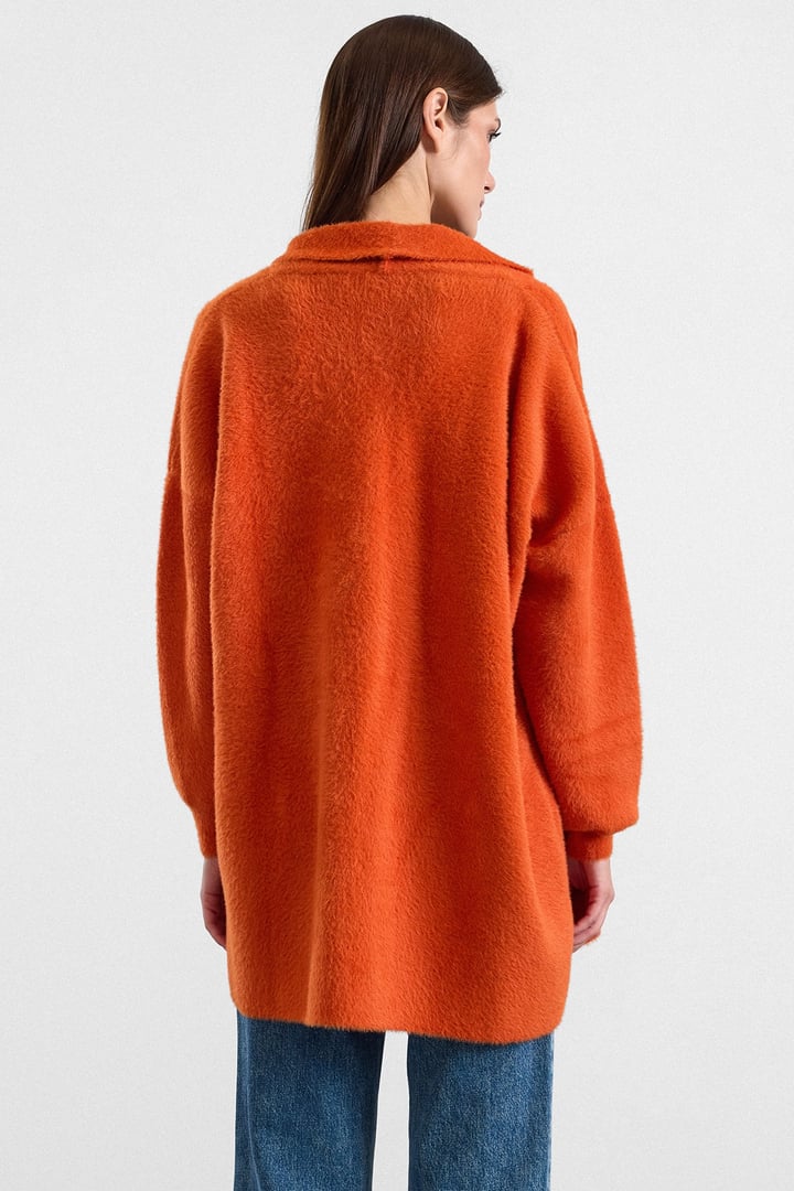 Salaş Soft Kumaş Triko Hırka ORANJ 8299