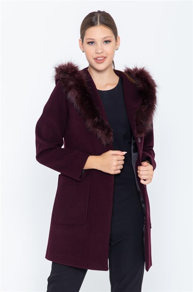 TORBA CEPLİ KAPŞONU KÜRKLÜ KABAN MÜRDÜM 3569