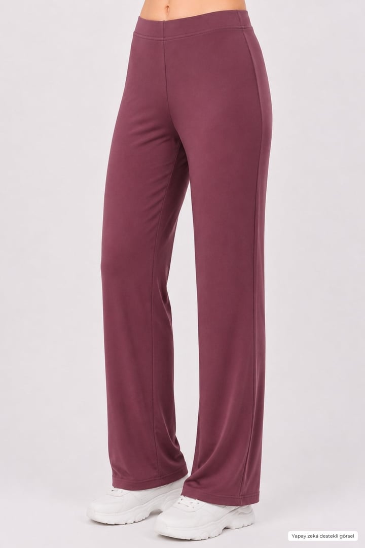  Extra Yumuşak Uzun Viskon Pantolon Home&Outdoor-Bordo