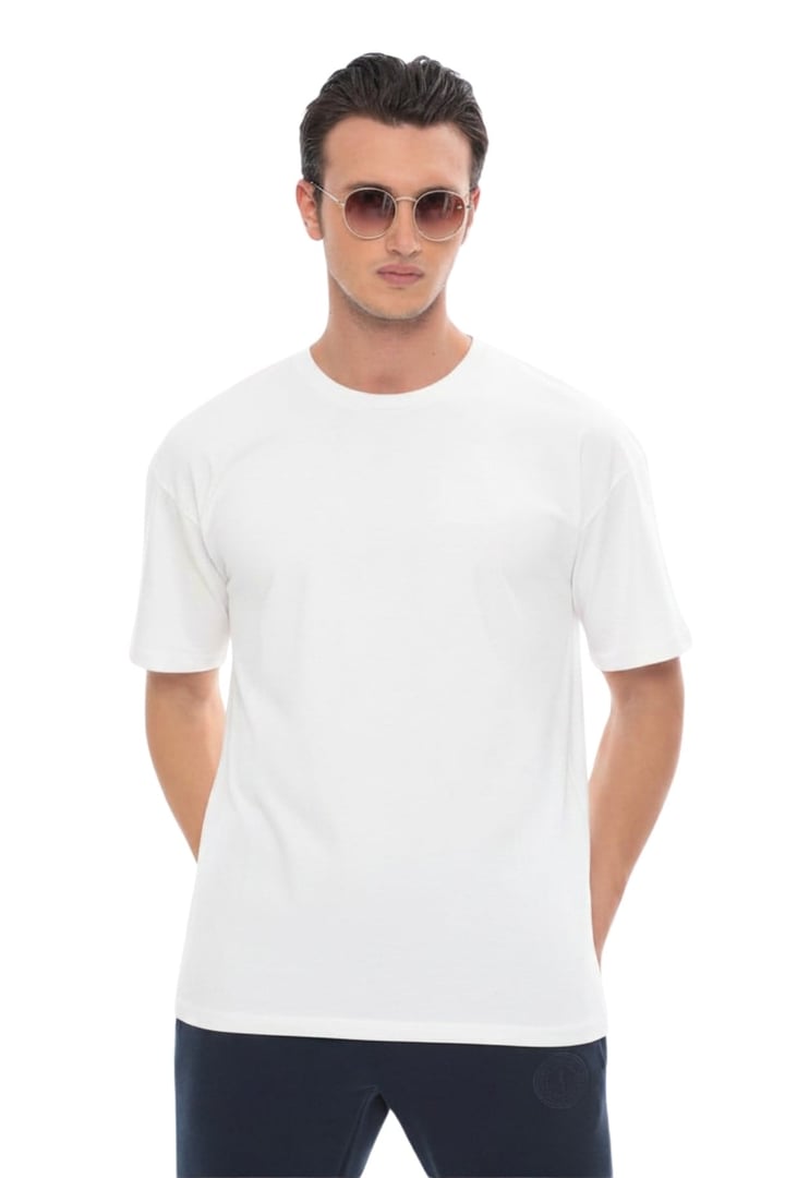 Erkek Oversize Tişört-Beyaz