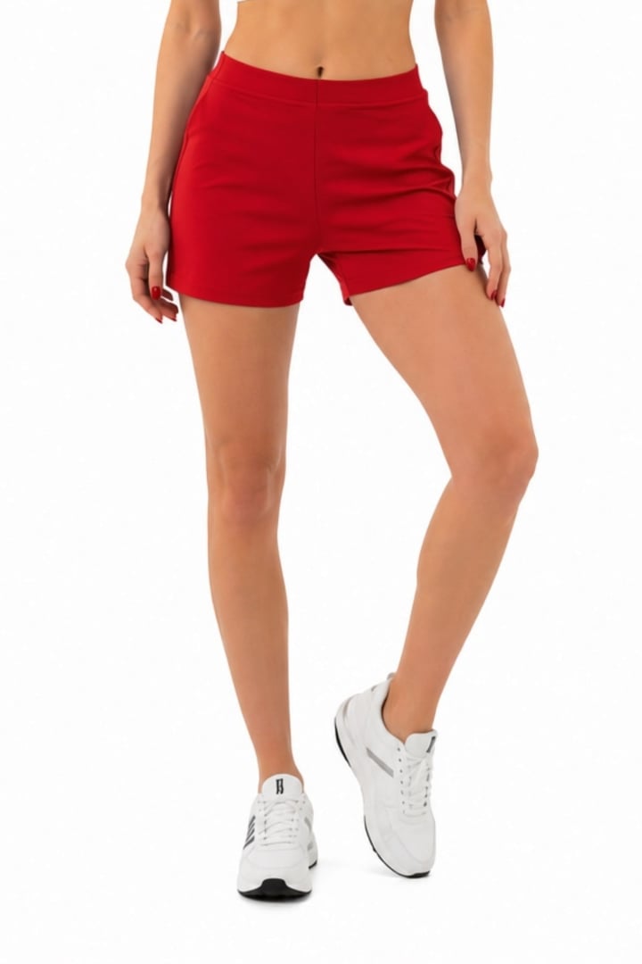 Extra Yumuşak Viskon Şort Home&Beach-Kırmızı