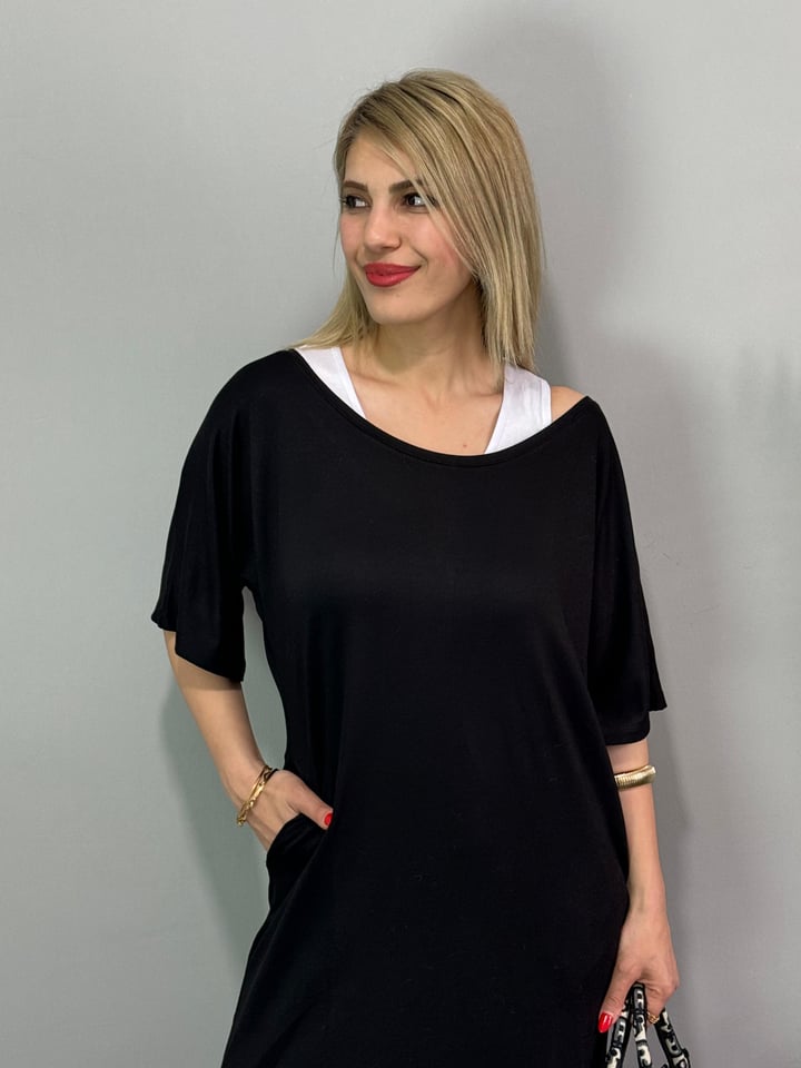 Age Siyah Viscon Atletli Salaş Elbise
