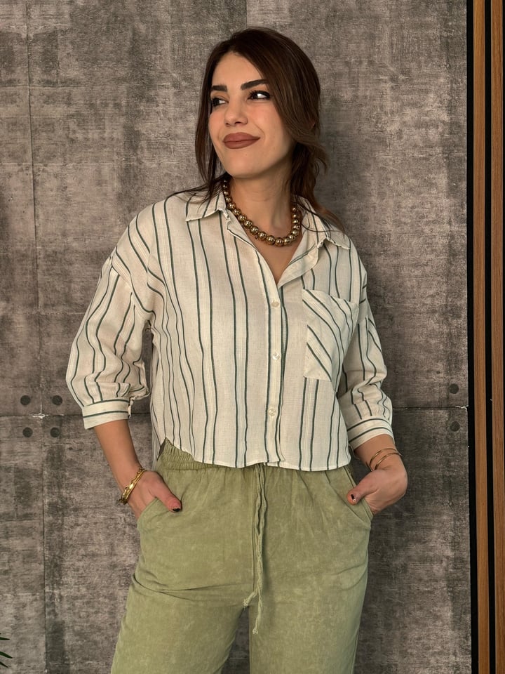Alla Yeşil Çizgili İkili Takım