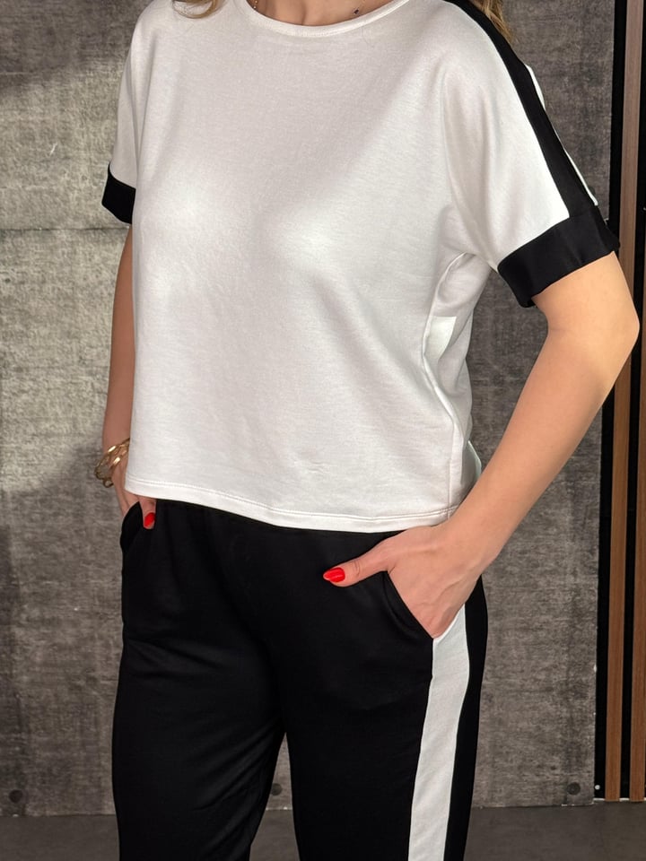 Anny Siyah Şeritli İkili Takım