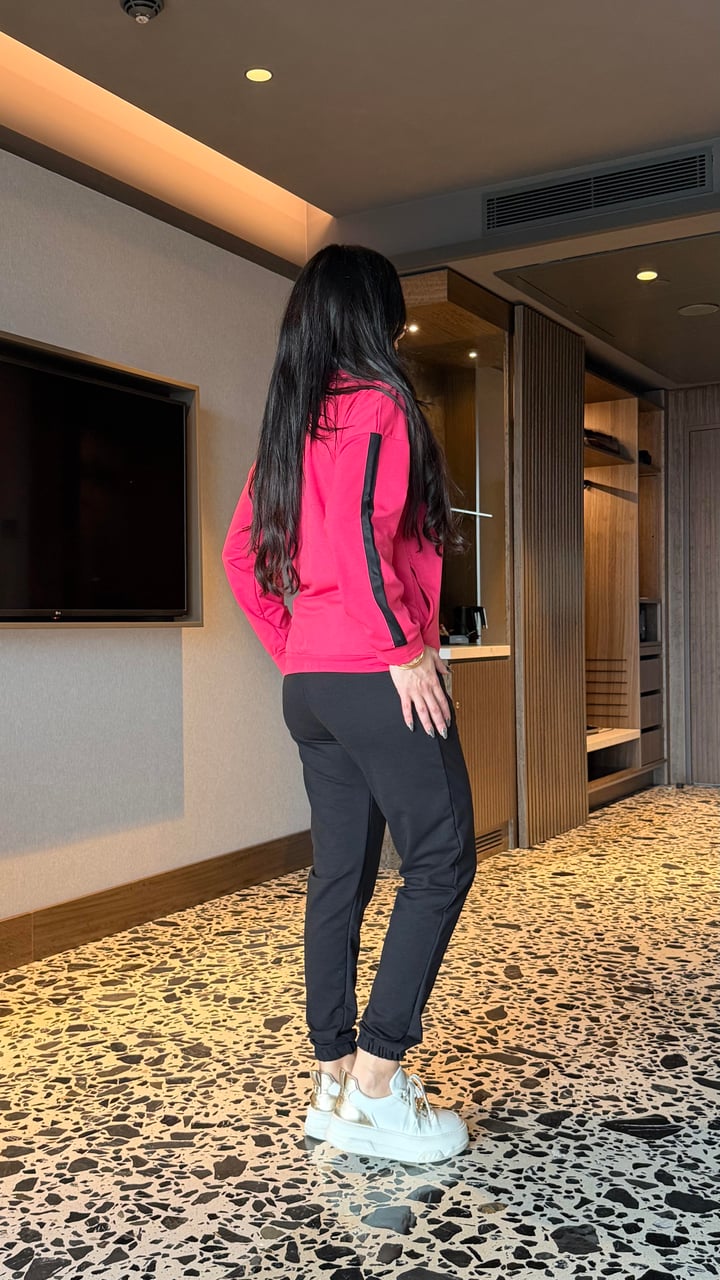 Beny Pembe Fermurlı Şeritli İkili Takım