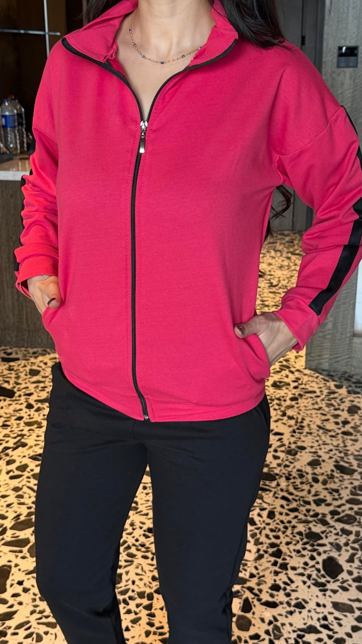 Beny Pembe Fermurlı Şeritli İkili Takım