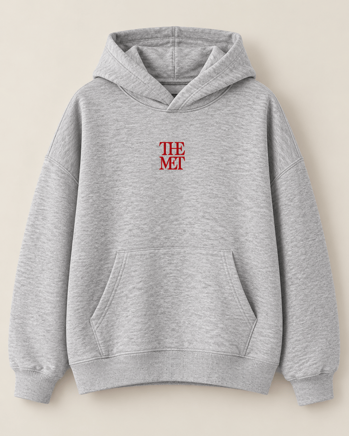 Boem Gri Baskılı Kapüşonlu Sweatshirt