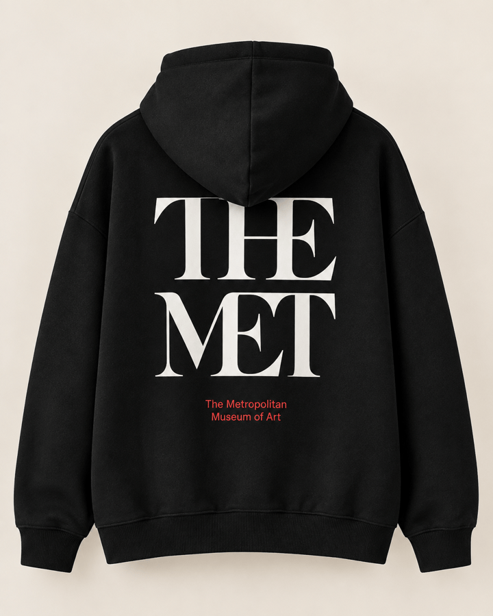 Boem Siyah Baskılı Kapüşonlu Sweatshirt