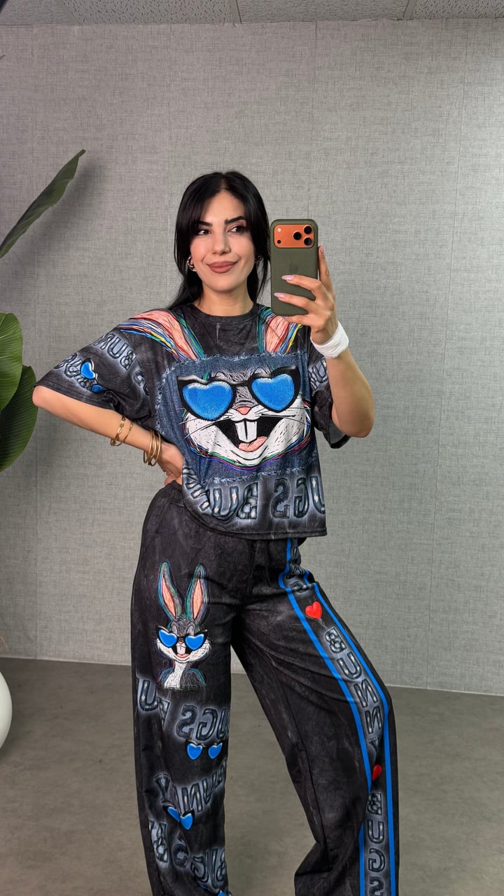Buny Siyah Premium Dijital İkili Takım