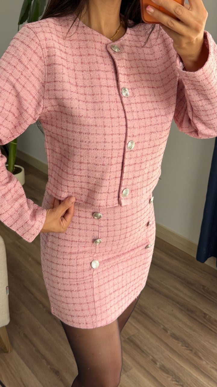 Candy Pembe Etekli Tüvit Takım