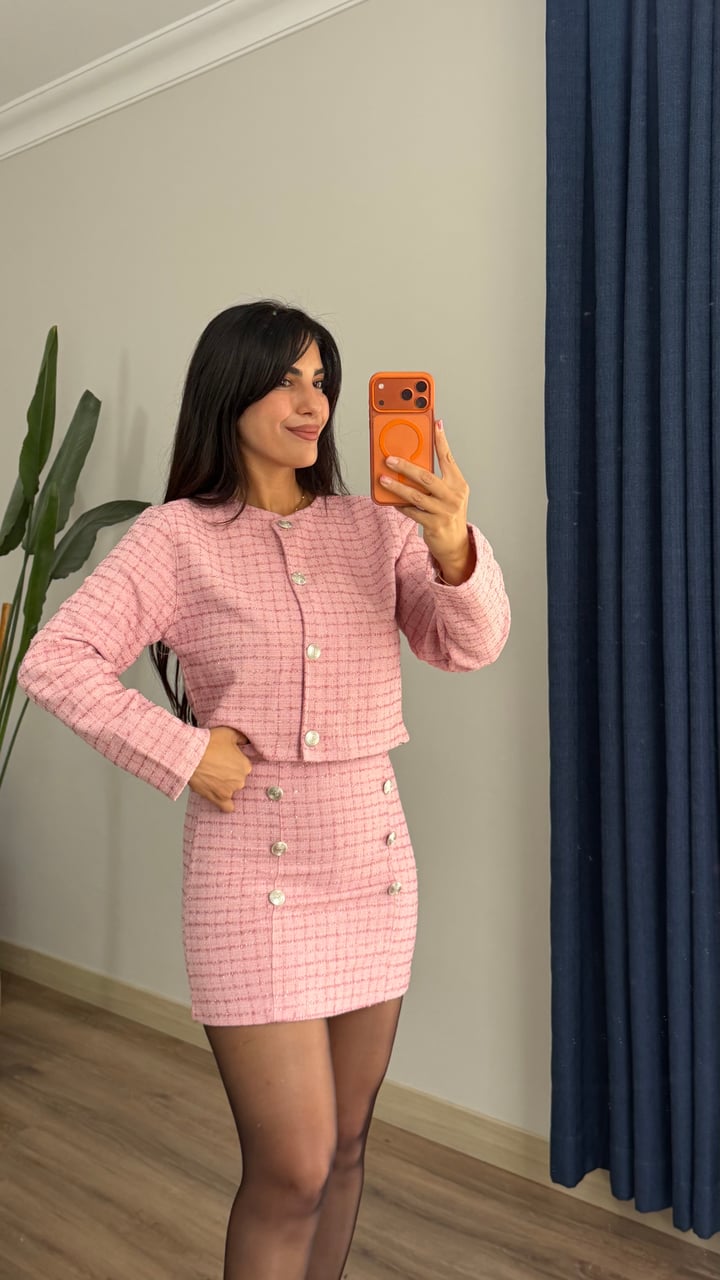 Candy Pembe Etekli Tüvit Takım