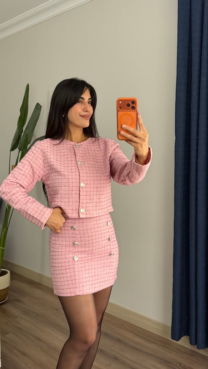 Candy Pembe Etekli Tüvit Takım