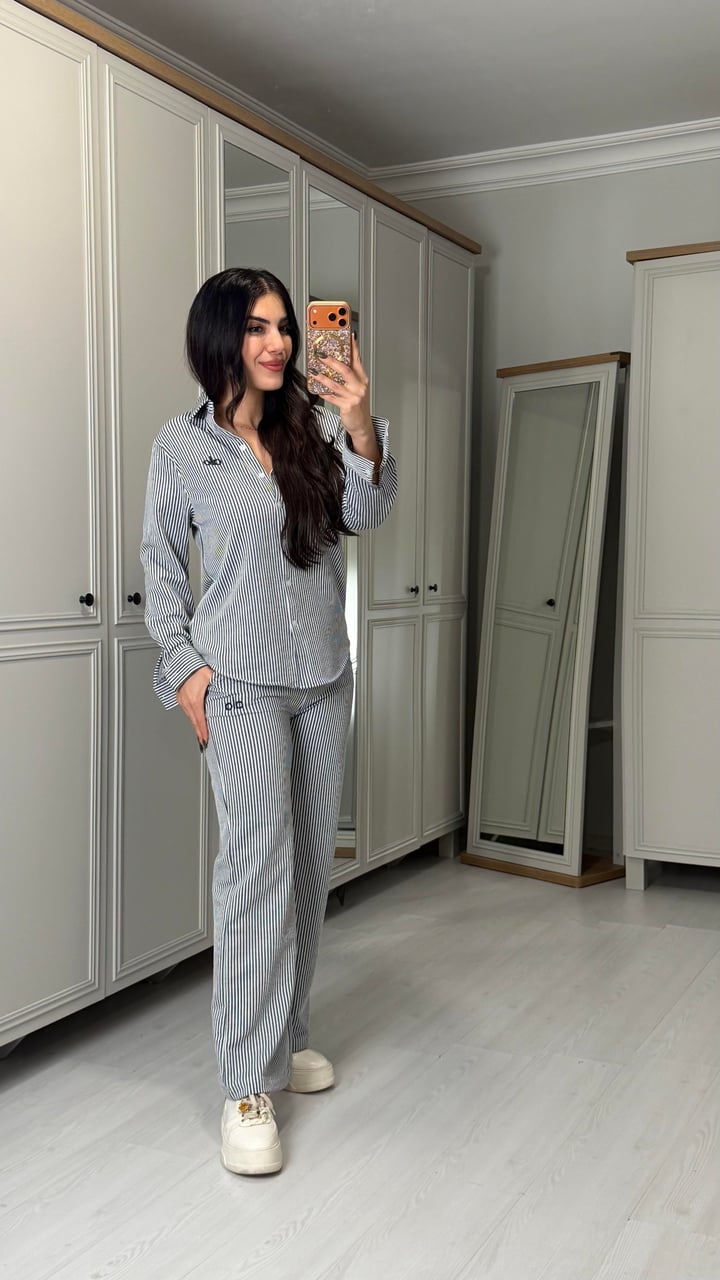 Carmen Çizgili Baskılı İkili Takım