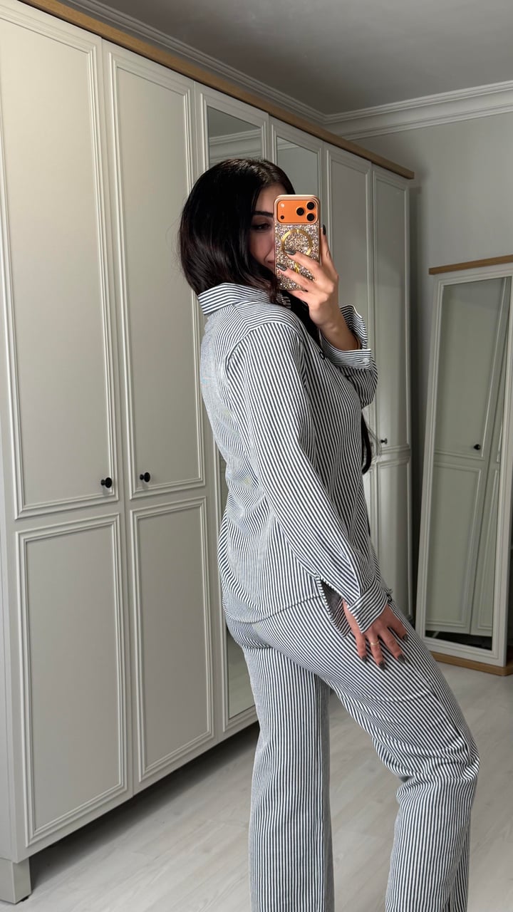 Carmen Çizgili Baskılı İkili Takım